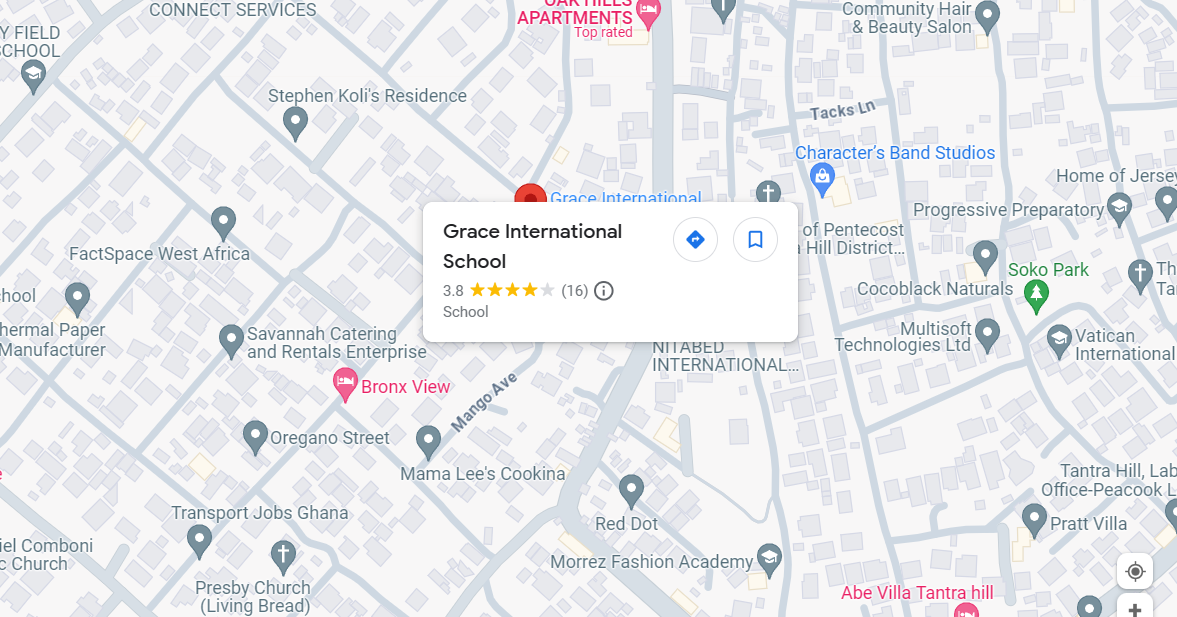 Grace International School Map